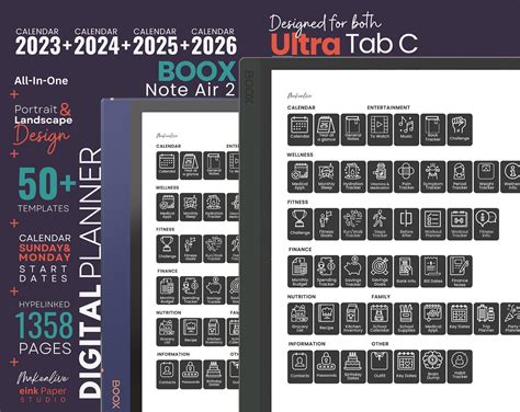 Boox Note Air 2 Tab Ultra C Template 2023 2024 2025 2026