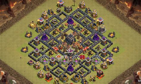 Feb 12, 2018 top 10 clash of clans town hall level 9 defense base design clash of clans town hall 09 hybrid base anti 2 stars these traps may look th8 amp th9 for 3 stars, 8 best coc th9 war base anti valkyrie 2020 new Kumpulan Base War TH 9 Terkuat Desain terbaru - Clasher Indo