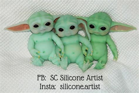 Full Body Silicone Alien Baby Yoda Inspired Doll Etsy