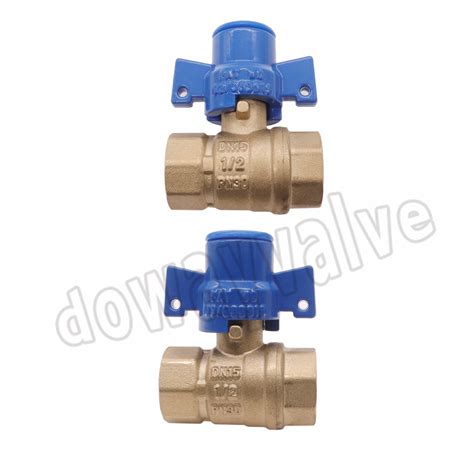 Dn15 Pn30 Brass Lockable Ball Valve Lockable Ball Valve And Water Meter Valve