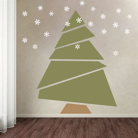 Paper Tree Mural Decal Christmas Tree Decals Self Adhesive Peel And