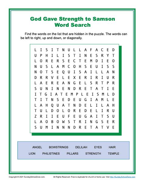 Free Printable Bible Word Search Activities On Sunday School Zone