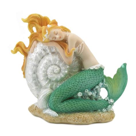 Breakwater Bay Jaron Mermaid Sleeping On Seashell Figurine And Reviews