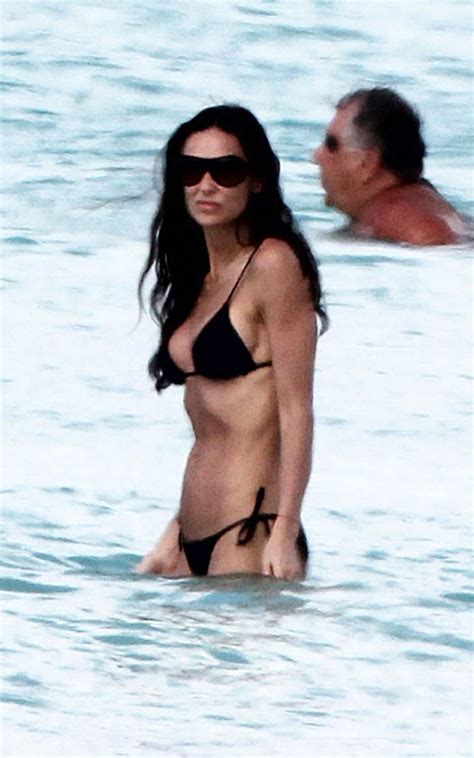 Demi Moore In A Black Bikini In The Caribbean Gotceleb