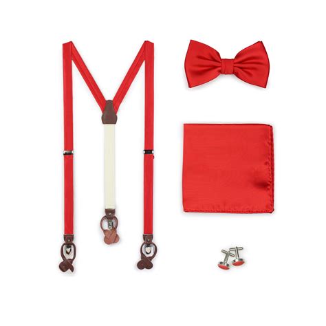Red Suspenders Bright Red Mens Suspenders Adjustable Wedding Suspenders