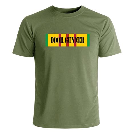 Door Gunner Vietnam Od Green T Shirt Vietnam Service Ribbon T Shirts