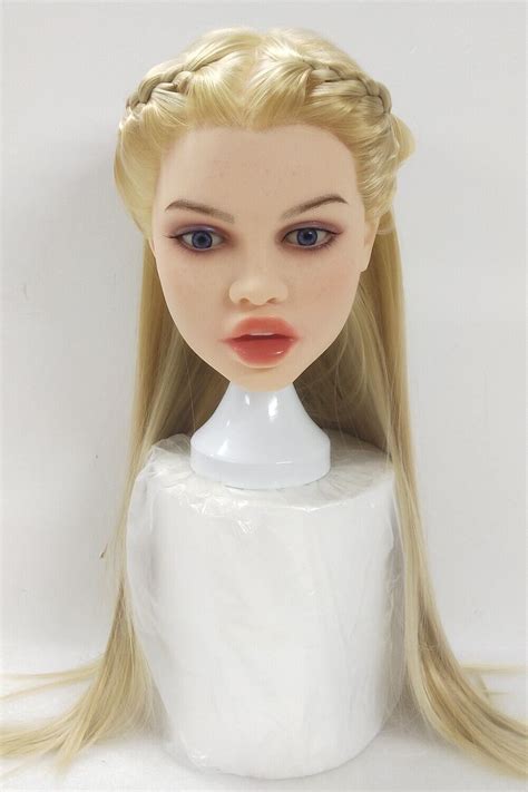 Silicone Sex Doll Head Implanted Blonde Hairs Adult Love Toys Heads For Men Ebay