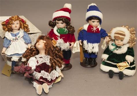 Sold Price Five Modern Porcelain Dolls Collectors Choise Musical
