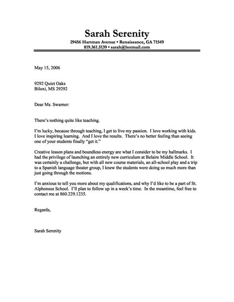 Here is a sample application letter for a lecturer that will help you tailor an application to the job description. Cover Letter Example of a Teacher with a Passion for ...