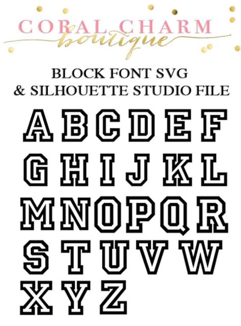 Varsity Block Font Files For Cutting Machines Svg And