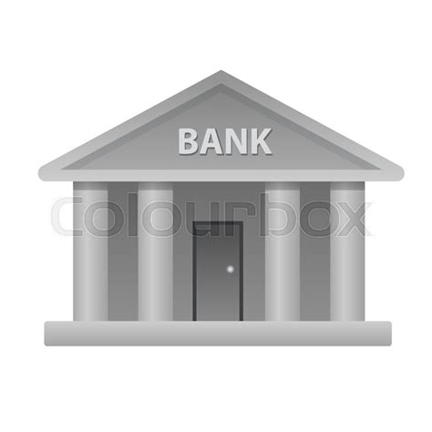 Illustration Of The Bank Building Icon Stock Vector Colourbox