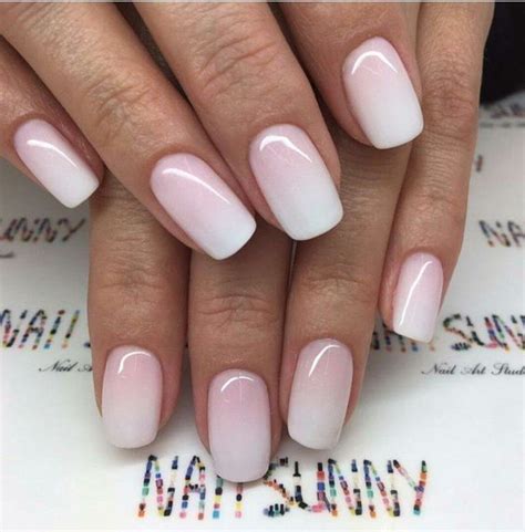 Red and white makes pink, and blue and white makes purple. ombre pink and white nails for a frosty look of your nails ...