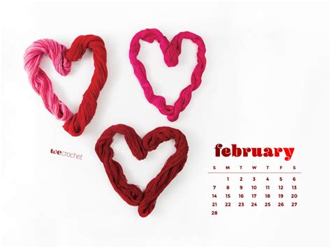Free Download: February 2021 Calendar Wallpaper - WeCrochet Staff Blog