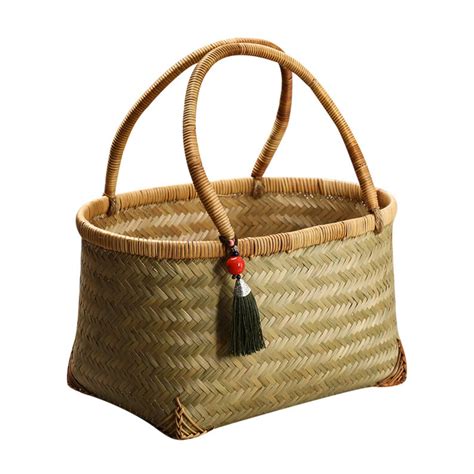 Bamboo Basket Baghand Woven Bamboo Baskets Etsy