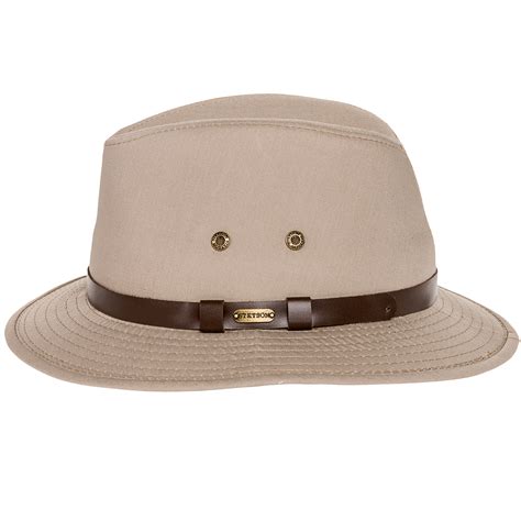 Stetson Dorfman Mens Cotton Gable Water Repellent Safari Sun Cap Hat