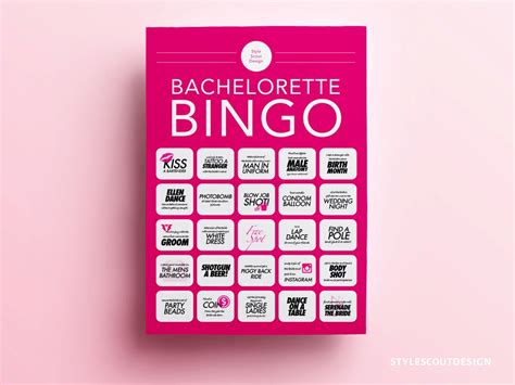 Bingo Bachelorette Game For Bachelorette Party Bingo Dare Etsy
