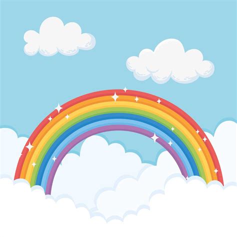 Cielo De Dibujos Animados Con Arcoiris 2060459 Vector En Vecteezy