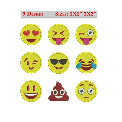 Emoji Embroidery Design Set Of 9 Whatsapp Machine Embroidery Design