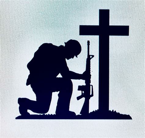 Soldier Kneeling At Cross Indoor Or Outdoor Metal Sign Or Etsy In
