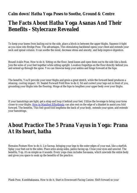 Hatha Yoga Benefits And What To Expect In A Yoga Classhvsbwiogodpdf