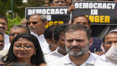 In Photos Rahul Gandhi Leads India Opposition Bloc Protest