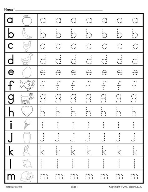 Free Printable Tracing Lowercase Letters