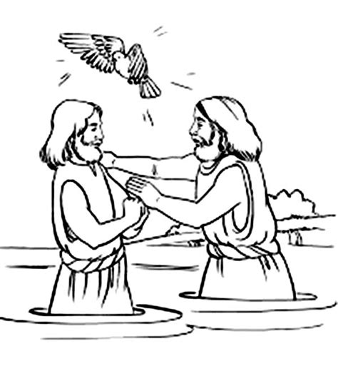 John the baptist preaching coloring page. Holy Spirit Blessing Jesus Baptism in John the Baptist ...