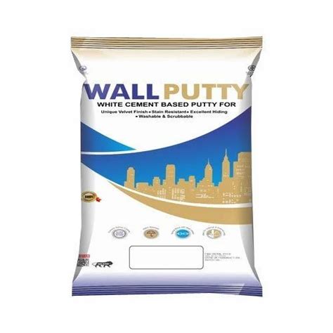 White Cement Based Wall Putty Packing Size 40 Kg Packaging Type