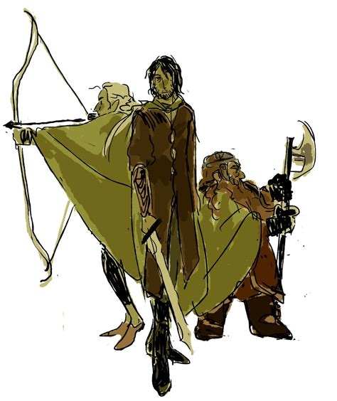 Lotr Art Tolkien Art Legolas And Gimli Frodo Concerning Hobbits