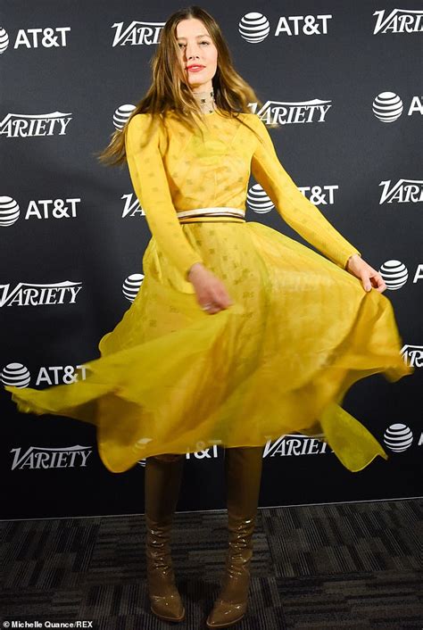 Jessica Biel Is A Vision In Sheer Yellow Fendi Look At Toronto Film Festival
