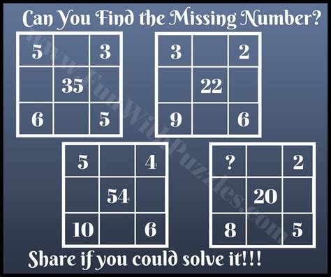 Missing Number Brain Teasers And Math Picture Puzzles With