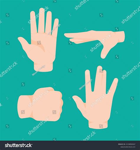 Hands Collection Different Poses Hand Drawn Stock Vector Royalty Free