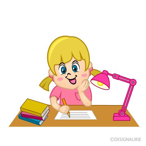 Girl Doing Homework Clip Art Free Png Image｜illustoon