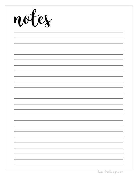 Free Printable Note Template
