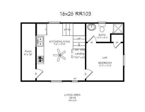 16 X 24 Cabin Floor Plans With Loft Floorplans Click