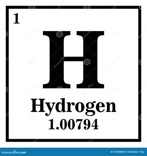 Hydrogen Periodic Table Of The Elements Vector Stock Vector