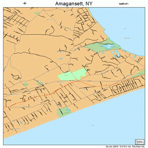 Amagansett New York Street Map 3601594