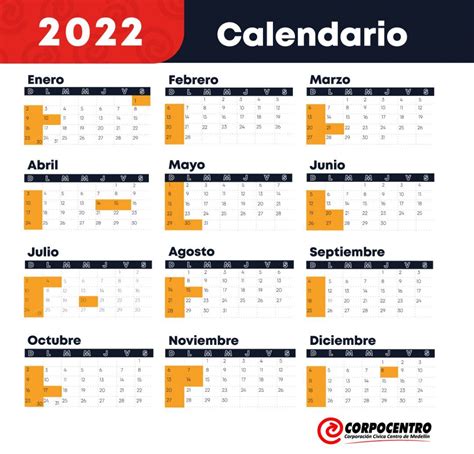 Calendario Con D As Festivos En Colombia Centr Polis