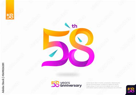 Number 58 Logo Icon Design 58th Birthday Logo Number 58th Anniversary