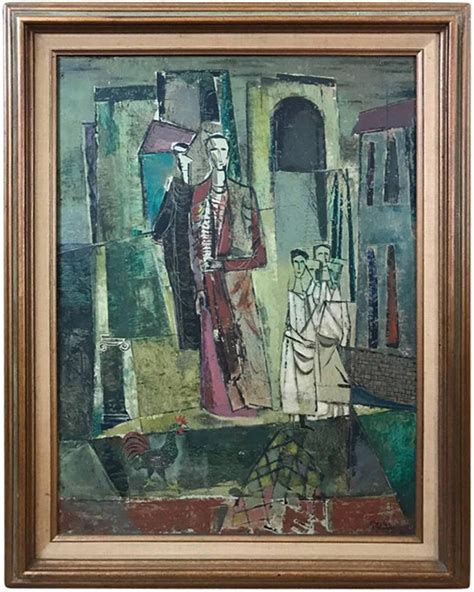 Miguel Deveze Colorful Catalan 1930s French Post Cubist Oil Painting