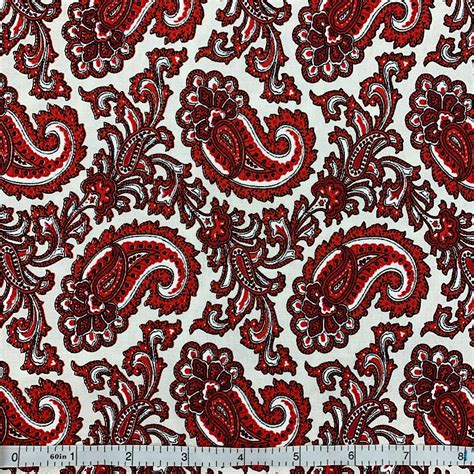 Extra Wide Dark Red Paisley 14m Oliven Patchwork And Quilting