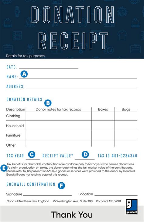 How To Fill Out A Donation Tax Receipt Goodwill NNE