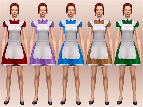 Maid Costume 10 Colors At Notegain Sims 4 Updates