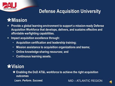 Ppt Welcome To The Defense Acquisition University Chester Site
