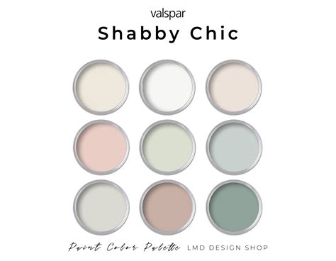Shabby Chic Valspar Paint Color Palette Cottage Download Now Etsy
