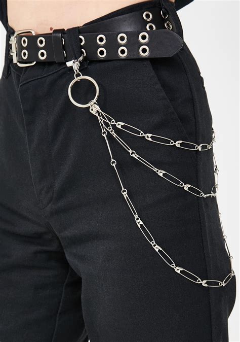 Pinned Down Belt Chain Safety Pins Fashion Punk Fashion Diy Diy