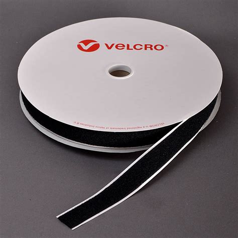 25mm Self Adhesive Velcro® Brand Black Loop 25m Roll Rt6