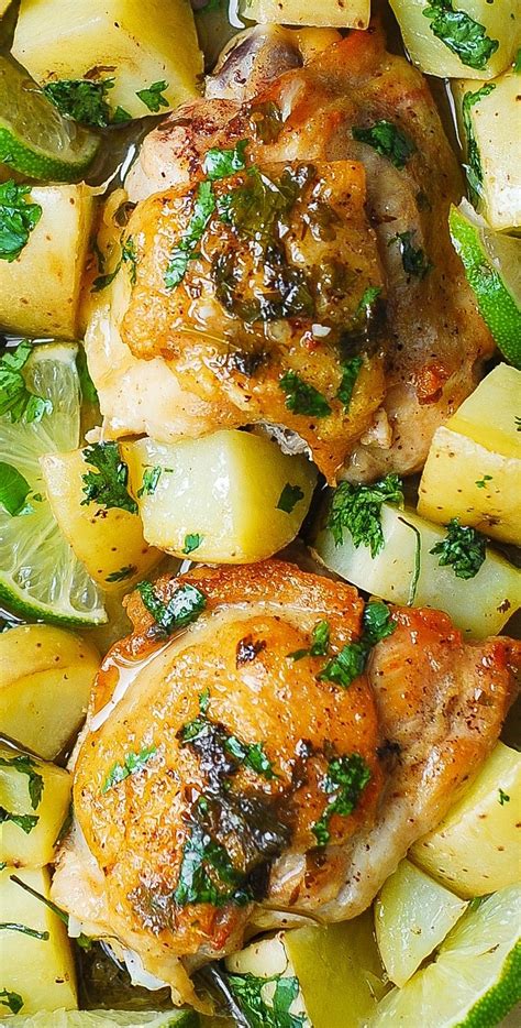 And serve over rice your favorite grain. Cilantro-Lime Chicken Thighs and Potatoes. Easy weeknight ...