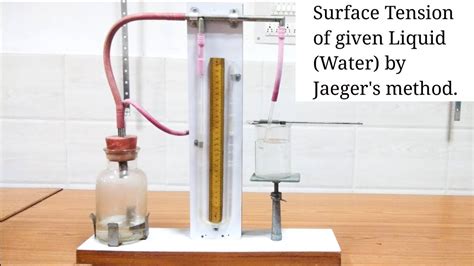 Surface Tension Of Given Liquid Water By Jaegers Method Youtube