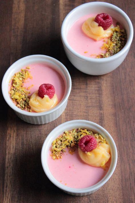 Raspberry Possets Lemon Curd And Pistachio Thins Posset Recipe Food Desserts